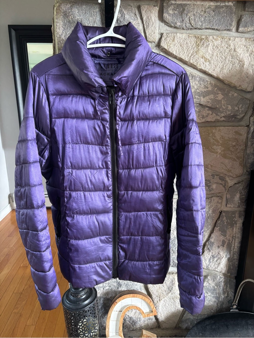 Women's Lightweight Packable Jacket - Purple Large